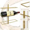 B4Life Wine Rack Wall Mounted for 9 Wine Bottles, Wood Wine Racks for Wall, Wine Holder Wine Bottle Racks for Kitchen, Dining Room, Bar-Dark Yellow view 4
