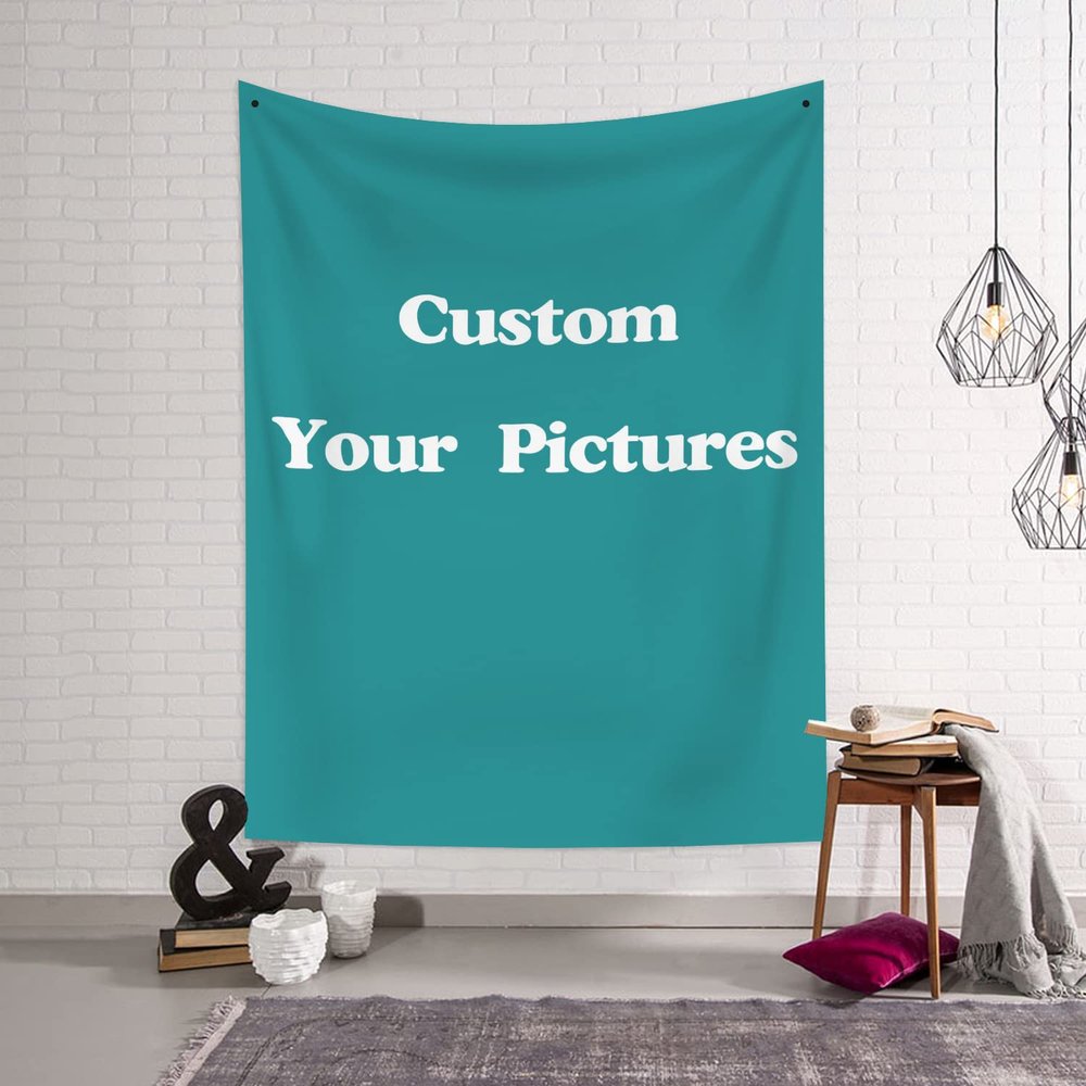 Arrebolart Make Your Own Custom Tapestry with Uploading Photo Text Banner, Personalized Customized Tapestry Wall Hanging for Bedroom, Aesthetic Teen Girl Room Decor 36x60 inch Vertical Tapestries