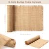 15 Pack Burlap Table Runners Bulk 12 x 71 Inch Rustic Jute Tablerunner Khaki Farmhouse Country Burlap Runners for Wedding Banquet Birthday Holiday Party Kitchen Dining Table Decorations(Tassel) view 2