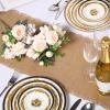 15 Pack Burlap Table Runners Bulk 12 x 71 Inch Rustic Jute Tablerunner Khaki Farmhouse Country Burlap Runners for Wedding Banquet Birthday Holiday Party Kitchen Dining Table Decorations(Tassel) view 3