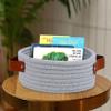 ABenkle Small Storage Basket, Mini Cotton Rope Storage Bin, Cute Tiny Shelf Baskets, Boho Decorative Toy Organizer for Nursery, Spa, Empty Gift Basket - XS,Grey view 3
