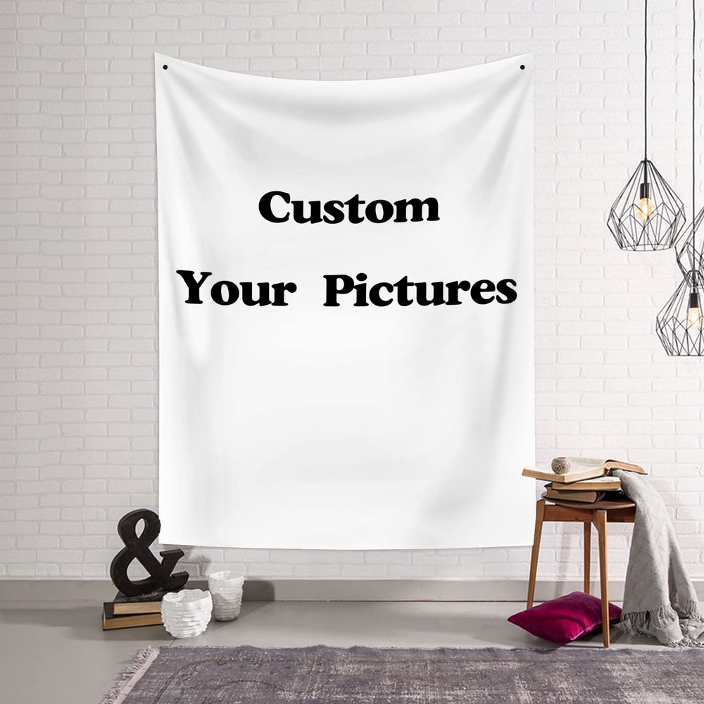 Arrebolart Custom Tapestry, Upload Image Text Banner to Customized Personalized Tapestry Wall Hanging for Bedroom, Aesthetic Teen Girl Make Your Own Custom Wall Decor Tapestry 36x60 inch Vertical