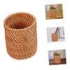 DECHOUS Boho Style Rattan Woven Vase Pen Cup Stylish Desk Accessory for Pen Storage and Home Organizati view 3