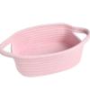 ABenkle Small Storage Basket, Mini Basket, Cute Tiny Cotton Rope Woven Basket, Shelf Basket, Boho Decorative Toy Dog Cat Basket for Nursery, Bedroom, Spa, Empty Gift Basket - XS, Pink view 1