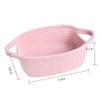 ABenkle Small Storage Basket, Mini Basket, Cute Tiny Cotton Rope Woven Basket, Shelf Basket, Boho Decorative Toy Dog Cat Basket for Nursery, Bedroom, Spa, Empty Gift Basket - XS, Pink view 2