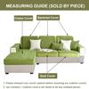 vctops Solid Color Chenille Sofa Cover with Elastic Band Solid Color Universal Anti-Slip Sectional Couch Cover L Shape Sofa Slipcover Furniture Protector (Beige,24"x24") view 2