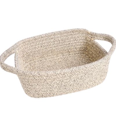 ABenkle Small Storage Basket, Mini Basket, Cute Tiny Cotton Rope Woven Basket, Shelf Basket, Boho Decorative Toy Dog Cat Basket for Nursery, Bedroom, Spa, Empty Gift Basket - XS, Mixed Brown