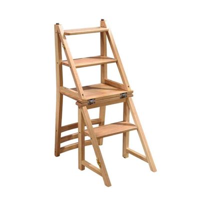 Folding Ladder Stool Flower Shelf Household Indoor Ascend Stepladder Multi-Function Dining/Stair Chair/Step Stool/B