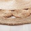 Agro Richer Jute Area Rug Round 3x3 ft Rustic Vintage Handwoven Braided Natural Fibre Boho Soft Chunky Runner for Living Room Bedroom Entryway Hallways Indoor Framhouse Kitchen Beige view 3