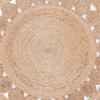 Agro Richer Jute Area Rug Round 3x3 ft Rustic Vintage Handwoven Braided Natural Fibre Boho Soft Chunky Runner for Living Room Bedroom Entryway Hallways Indoor Framhouse Kitchen Beige view 4