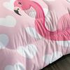 XYNHML Flamingo Comforter Set Full Size Tropical Pink Flamingo Love Heart Pattern Bedding Set Kawaii Quilted Duvet for Kids Girls Boys Adult with 1 Comforter and 2 Pillowcases view 4