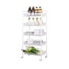 JATIBOSH Kitchen Storage Trolley Shelf Trolley Trolley Rack Household Trolley Kitchen Storage Multi-Function Movable Multilayer view 1