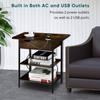 Lapensa 3 Tier End Table with Charging Station, Side Charging Table with USB Ports and Outlets, Bedside Desk for Small Spaces view 4