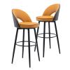 AYQEHYO Grey 360 Rotation Artificial Leather Bar Stool 2-Piece with Metal Legs Upholstered Easy to Assemble Living Room/Coffee Shop/Restaurant(H:26/30in) view 1