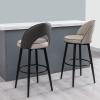 AYQEHYO Grey 360 Rotation Artificial Leather Bar Stool 2-Piece with Metal Legs Upholstered Easy to Assemble Living Room/Coffee Shop/Restaurant(H:26/30in) view 2