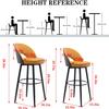 AYQEHYO Grey 360 Rotation Artificial Leather Bar Stool 2-Piece with Metal Legs Upholstered Easy to Assemble Living Room/Coffee Shop/Restaurant(H:26/30in) view 3
