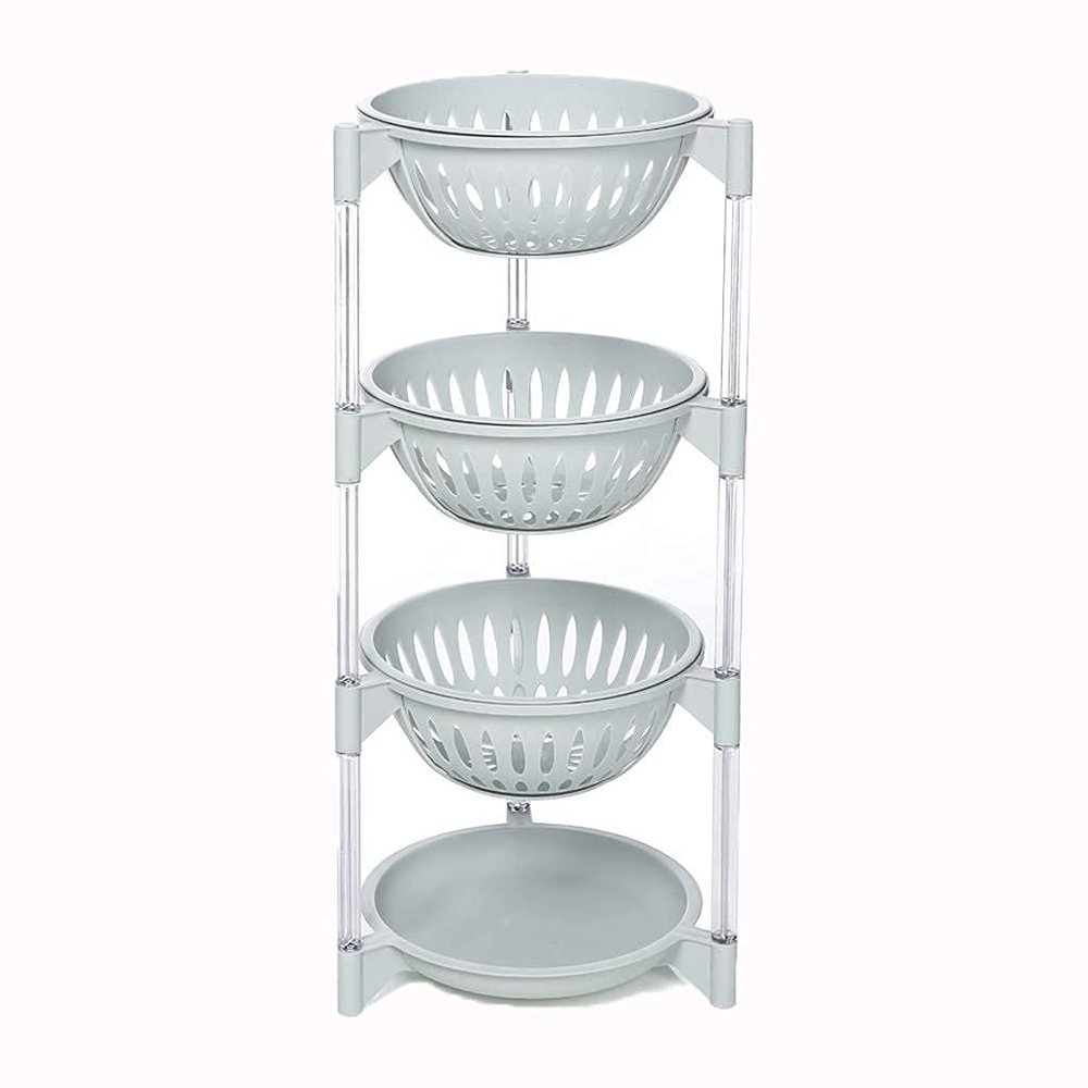JATIBOSH Kitchen Storage Trolley Shelf Trolley Plastic Trolley Rack Household Trolley Kitchen Storage Multi-Function Movable