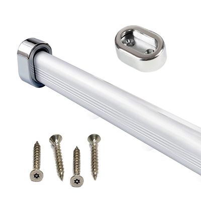 Commercial 2.4mm Thick Metal Closet Rod Clothes Bar, Wall Mount Heavy Duty Modern Wardrobe Pole Hanging Clothes Rods For Bedroom/ Bathroom/ Cabinet/Boutique/ Clothing Store ( Color : Silver , Size : 3