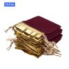 PATIKIL 10Pcs Velvet Drawstring Bags 3.15x3.94 Inch Gift Bags Jewelry Pouches Burgundy for Christmas Birthday Party Wedding Candy Headphones view 3