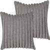 16x16 Throw Pillow Covers Set of 2, Decorative Faux Fur Covers for Bed, Couch Soft Fluffy Pillow Cover with Velvet Back for Living Room, Neutral Home Dcor Accent for Sofa - Dark Gray view 1