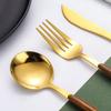 80-Piece Gold Silverware Set Stainless Steel Flatware Set for 16,Tableware Cutlery Set Including Forks Spoons Knives, Utensil Set for Home and Restaurant Mirror Polished (Faux Wooden Handle) view 4