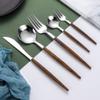 80-Piece Wooden Silverware Set Stainless Steel Flatware Set for 16,Tableware Cutlery Set Including Forks Spoons Knives, Utensil Set for Home and Restaurant Mirror Polished (Faux Wooden Handle) view 1