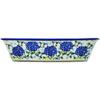 Polmedia Polish Pottery Rectangular Baker UNIKAT - Cobalt Hydrangea Pattern Handmade in Boleslawiec Poland by Ceramika Dalia + Certificate of Authenticity view 3