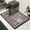 Lilithmanor Coffee Mat, Dish Drying Mat, Fast Water Absorption, Hide Stains, Easy to Clean, Coffee Bar Accessories, Bar Mats for Countertop (17"x31.5". Black) view 1