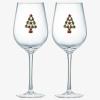 Christmas Tree Diamond Studded Winter Wine Glasses Set of 2 Stemmed Holiday Drinkware for Gifts Seasonal Cheer and Winter Trees Decor Elegant Tree Ornament Design Glasses for Festive Entertaining view 3