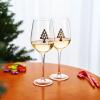 Christmas Tree Diamond Studded Winter Wine Glasses Set of 2 Stemmed Holiday Drinkware for Gifts Seasonal Cheer and Winter Trees Decor Elegant Tree Ornament Design Glasses for Festive Entertaining view 4