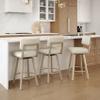 Amisco Alek 26 in. Swivel Counter Stool - Light Grey-Beige PVC/Gold Metal view 2