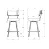 Amisco Alek 26 in. Swivel Counter Stool - Light Grey-Beige PVC/Gold Metal view 3