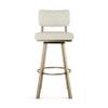 Amisco Alek 26 in. Swivel Counter Stool - Light Grey-Beige PVC/Gold Metal view 4