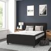EMMA + OLIVER Full Tufted Platform Bed in Black Fabric with 10 Inch Pocket Spring Mattress view 1
