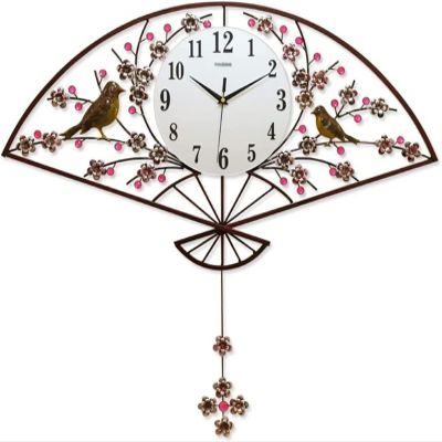 TATSEN Pendulum Clock Retro Iron Wall Clock Fashion Clock Living Room Decoration Clock Quartz Clock