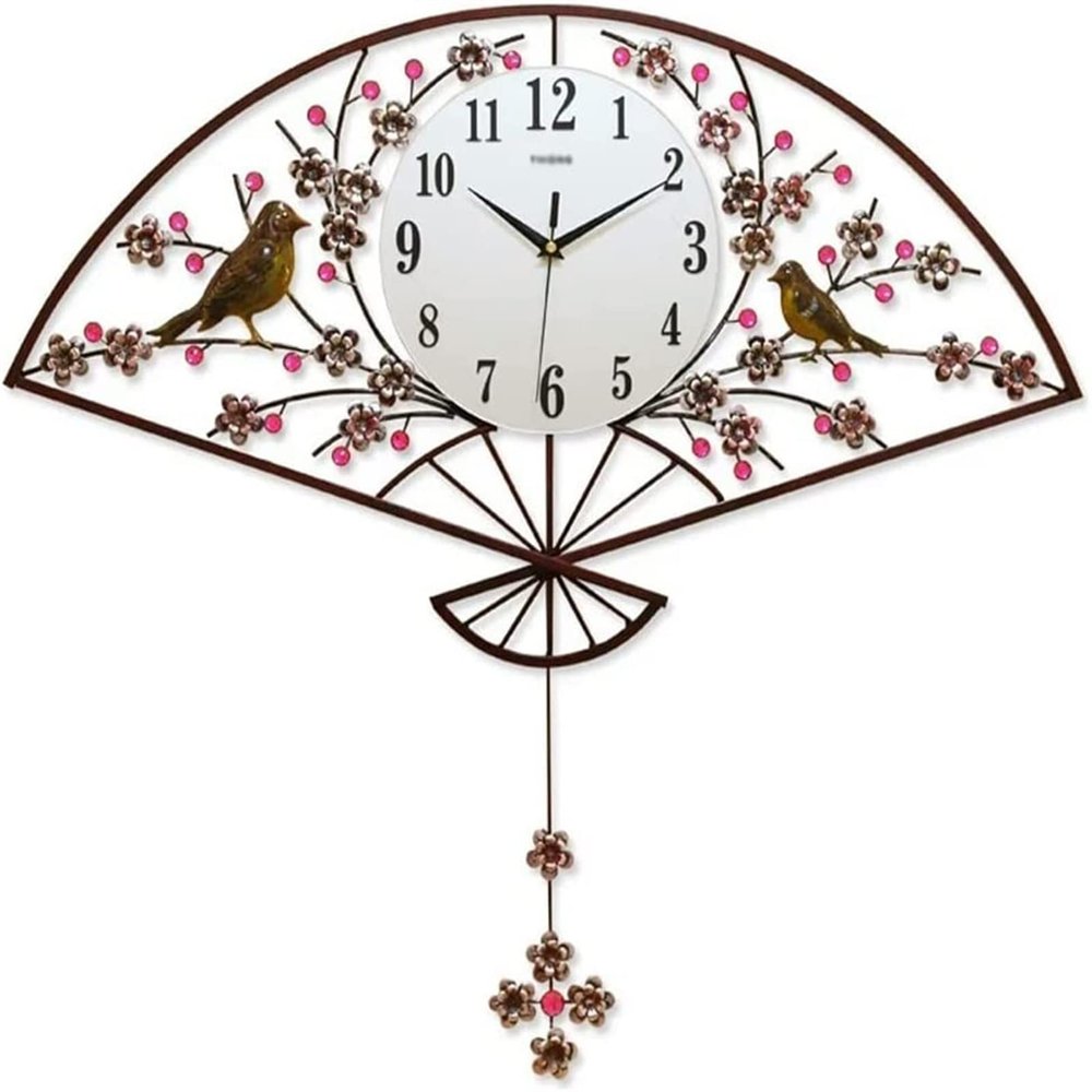 TATSEN Pendulum Clock Retro Iron Wall Clock Fashion Clock Living Room Decoration Clock Quartz Clock