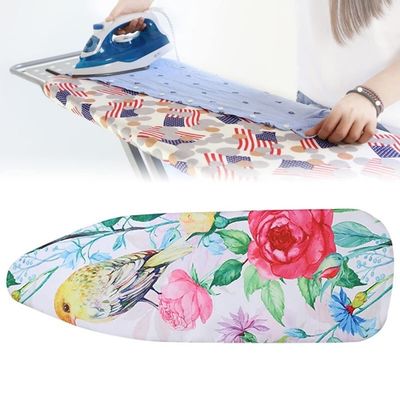 ZJIEX Ironing Pad Cover Replacement Iron Board Cover Extra Wide Ironing Board Cover and Pad, Resist Scorching Cotton Board Covers, for Home Use (Color : Yellow Bird)