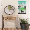 Retro Wolf Forest Black Silhouettes Hanging Jewelry Organizer Earring Holder for Women, Green Teal Ombre Wood Board Earring Organizer for Necklaces Rings on Closet, Wall, Door view 4