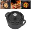 Cast Iron Dutch Pot, Pre Seasoned Cooking Pot with Dual Handles, Traditional Style Thickened Stock Pot, Heat Perservation Soup Pot, Multifunction Stewpot for Slow Cooking, Roasting, Stewing(10cm) view 3