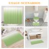 Teamery Shower Curtain Set, White Green Ombre Shower Curtain, Bathroom Sets with Shower Curtain and Rugs, Bathroom Decor Bathroom Set, Shower Curtains for Bathroom, Bathroom Accessories view 4