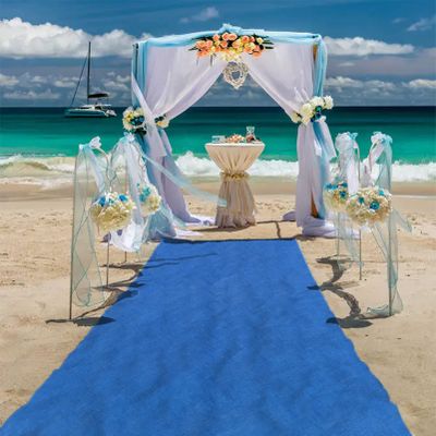 KAMPCO Wedding Aisle Runner, Polyester Wedding Rug Runner Aisle Runway for Wedding Outdoor, Party, Event, Bridal Shower, Banquet and Restaurant Decorations