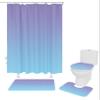 Teamery Shower Curtain Set, Purple Blue Ombre Shower Curtain, Bathroom Sets with Shower Curtain and Rugs, Bathroom Decor Bathroom Set, Shower Curtains for Bathroom, Bathroom Accessories view 1
