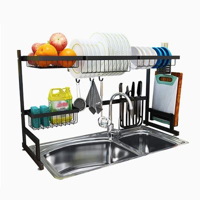 Dish Drying Rack Dish Rack,Dish Drying Rack,Black 201 Stainless Steel Kitchen Drain Rack Tableware Drainer Organizer 86 315 52Cm