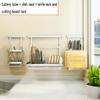 Dish Drying Rack Chopstick Rest Folding Dish Rack with Drainboard Knives Holder Cutting Board Stand with Hooks Set Stainless Steel Spoce Rack view 2