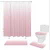 Teamery Shower Curtain Set, Pink White Ombre Shower Curtain, Bathroom Sets with Shower Curtain and Rugs, Bathroom Decor Bathroom Set, Shower Curtains for Bathroom, Bathroom Accessories view 1