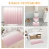 Teamery Shower Curtain Set, Pink White Ombre Shower Curtain, Bathroom Sets with Shower Curtain and Rugs, Bathroom Decor Bathroom Set, Shower Curtains for Bathroom, Bathroom Accessories view 4