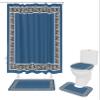Shower Curtain Set, Chinese Style Design Pattern Navy Blue Shower Curtain, Bathroom Sets with Shower Curtain and Rugs, Bathroom Decor Bathroom Set, Shower Curtains for Bathroom, Bathroom Accessories view 1
