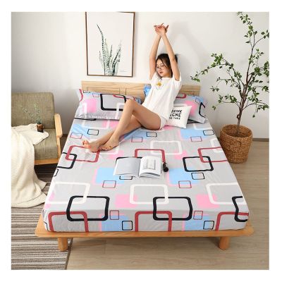 BLUNOA 100% Waterproof Mattress Protector Fitted Bed Sheet Polyester Microfiber Floral Print 25CM Deep Mattress Cover Single Twin Full King Queen Small Double (Color : E, Size : 120x200+25 cm)