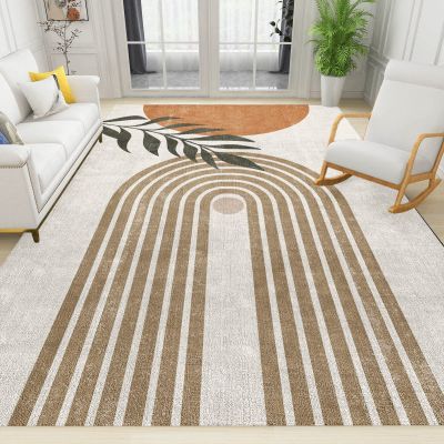 QARANO Boho Minimalist Art Kids Rugs, Mid Century Sun Modern Bedroom Rug, with Non-Slip Rubber Backing for Decor Teen Boys Room Floor Lounge Nursery, 5ft x 6ft