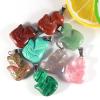 15pcs Sculpture Natural Stone Crystal Pendant Beads Carved Skull Bear Animal Shape Making,Fox 16x22 view 1